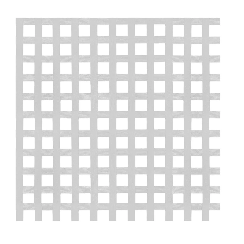 Treillis d'intimité en PVC à motif de carrés, 4' x 8' (blanc)