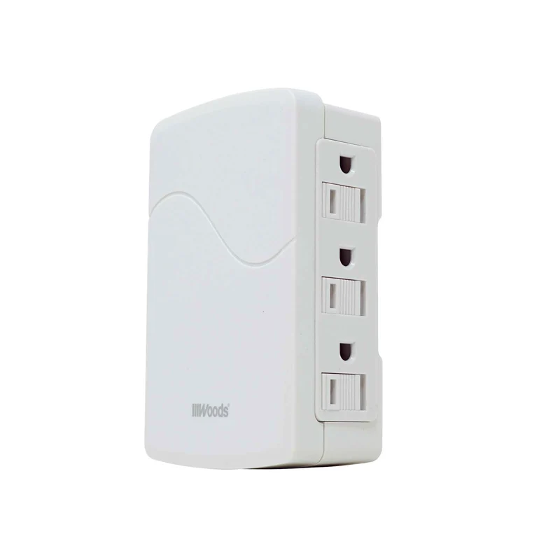 Adaptateur mural à 6 prises latérales, blanc