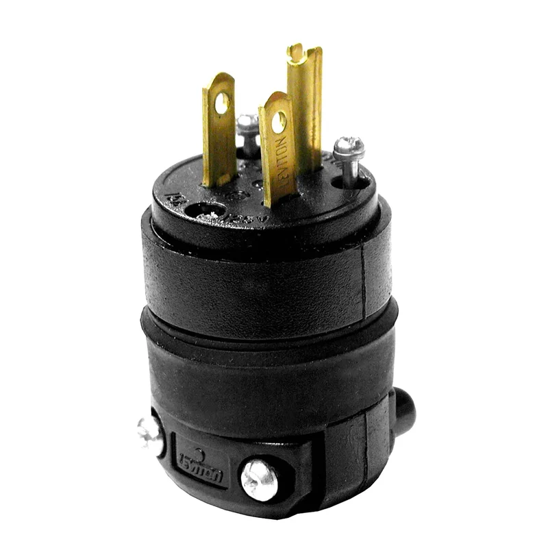 Fiche en caoutchouc de 15 A / 125 V, noir